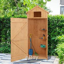 Outsunny Wooden Garden Shed Beach Hut Sentry Box Tool Storage Apex Roof Cupboard