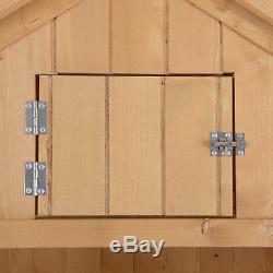 Outsunny Wooden Garden Shed Beach Hut Sentry Box Tool Storage Apex Roof Cupboard