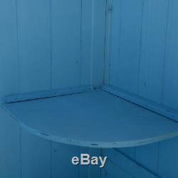 Outsunny Wooden Garden Shed Beach Hut Style Outdoor Tool Storage Sentry Box Blue