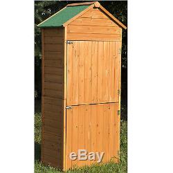 Outsunny Wooden Garden Shed Outdoor Tool Storage Cabinet Shelves Double Doors