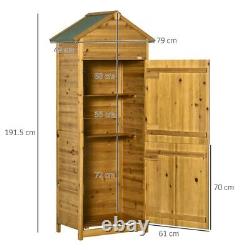 Outsunny Wooden Garden Shed Shelves Utility Tool Equipment Storage Cabinet Wood