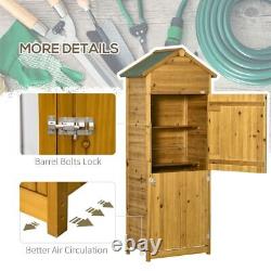 Outsunny Wooden Garden Shed Shelves Utility Tool Equipment Storage Cabinet Wood