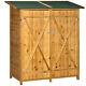 Outsunny Wooden Garden Shed Tool Cabinet Box with Storage Shelves 139x75x160cm