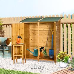 Outsunny Wooden Garden Shed Tool Cabinet Box with Storage Shelves 139x75x160cm