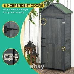 Outsunny Wooden Garden Shed with shelves Outdoor Storage Cabinet