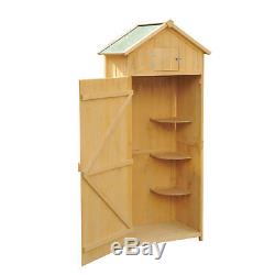 Outsunny Wooden Garden Storage Cupboard Outdoor Garden Tool Store Shed with Shelf