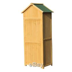 Outsunny Wooden Garden Storage Cupboard Outdoor Garden Tool Store Shed with Shelf