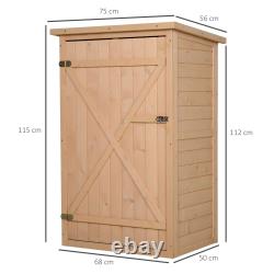 Outsunny Wooden Garden Storage Shed Tool Cabinet Log Store Shelves Lockable