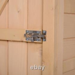 Outsunny Wooden Garden Storage Shed Tool Cabinet Log Store Shelves Lockable