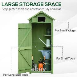 Outsunny Wooden Garden Storage Shed Tool Storage Box, 77 x 54 x 179 cm, Green