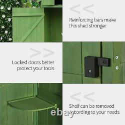 Outsunny Wooden Garden Storage Shed Tool Storage Box, 77 x 54 x 179 cm, Green