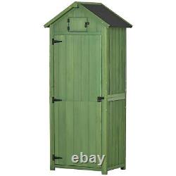 Outsunny Wooden Garden Storage Shed Tool Storage Box, 77 x 54 x 179 cm, Green