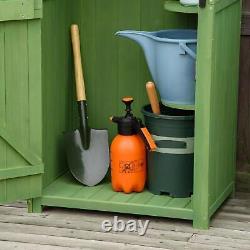 Outsunny Wooden Garden Storage Shed Tool Storage Box, 77 x 54 x 179 cm, Green