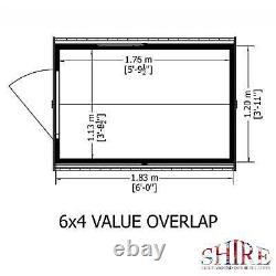 Overlap 6x4 SD Economy Garden Storage Outdoor Wooden Shed