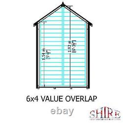 Overlap 6x4 SD Economy Garden Storage Outdoor Wooden Shed