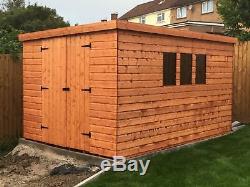 Pent Garden Shed Full Heavy Duty Tongue & Groove Wood Including Roof & Floor