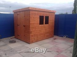 Pent Garden Shed Full Heavy Duty Tongue & Groove Wood Including Roof & Floor