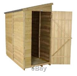 Pent Overlap Pressure Treated 6x3 Wooden Wall Shed Lean To Garden Storage
