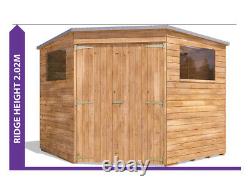 Pent Roof Wooden Garden Storage Building Workshop Dad Corner Shed W2.4m x D2.4m