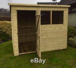 Pent Shed Tanalised 14mm T&G Pressure Treated Garden Hut 10 Year Anti Rot