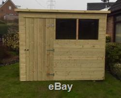 Pent Shed Tanalised 14mm T&G Pressure Treated Garden Hut 10 Year Anti Rot