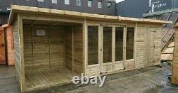 Pinelap 20FT Combination Garden Room Summerhouse Shed Shelter FULLY T&G Anti-Rot