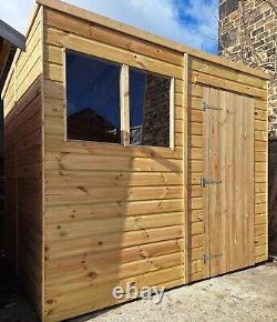 Pinelap Sheds 8x6 Pent Shed Pressure Treated Tanalised T&G Shed With Windows