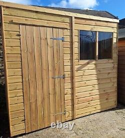 Pinelap Sheds 8x6 Pent Shed Pressure Treated Tanalised T&G Shed With Windows