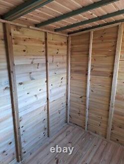 Pinelap Sheds 8x6 Pent Shed Pressure Treated Tanalised T&G Shed With Windows