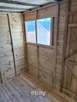 Pinelap Sheds 8x6 Pent Shed Pressure Treated Tanalised T&G Shed With Windows