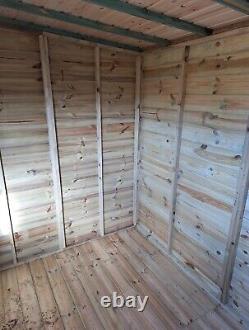 Pinelap Sheds 8x6 Pent Shed Pressure Treated Tanalised T&G Shed With Windows