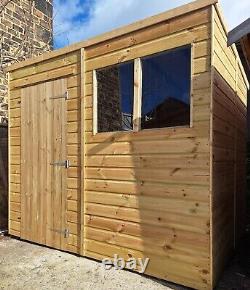 Pinelap Sheds 8x6 Pent Shed Pressure Treated Tanalised T&G Shed With Windows