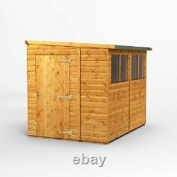 Power Reverse Lean To Pent Wooden Garden Shed Power Sheds 8x6, 10x6, 12x6