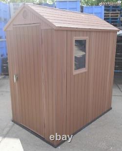 Pre-Built Keter Darwin 6x4 Home Garden Apex Shed Evotech+ Wood Effect Finish #1