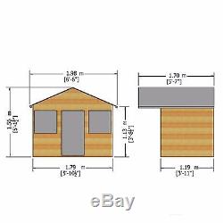 Premium Garage Shed Garden Summerhouse Log Cabin Outside Storage Door Windows