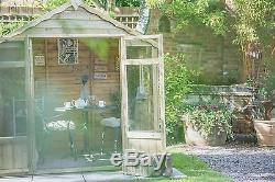 Premium Garden Summerhouse 7 x 5 ft Storage Shed Doors Windows Roof Floor Timber