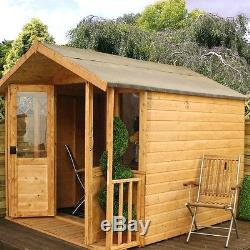 Premium Garden Summerhouse 7 x 7FT Storage Shed Windows Doors Floor Roof Wooden