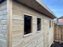 Premium Heavy Duty Pent Timber Workshop Shed 12x8