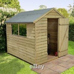 Pressure Treated Overlap Apex Wooden Shed 8x6 Garden Storage Sheds Outdoor Tools