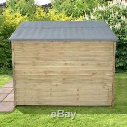 Pressure Treated Overlap Apex Wooden Shed 8x6 Garden Storage Sheds Outdoor Tools