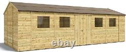 Project Timber D100 Reverse Apex Wooden Garden Shed Shiplap T&G 10 x 6, 10 x 8