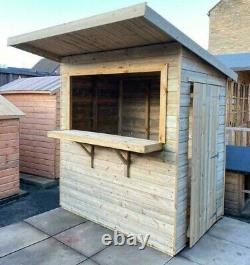 Quality Wooden Outdoor Bar Garden Pub Party Hut Fully T&G Shed and Lockable 8x4