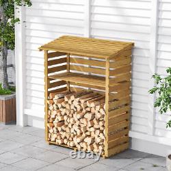 Raised Floor Wooden Log Store Wood Firewood Outdoor Garden Storage Logs Sheds