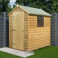 Rowlinson 6x4 Overlap Wooden Garden Shed Storage Apex Roof Timber