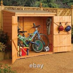 Rowlinson wooden garden bike shed wallstore tongue and groove 6' x 2'9