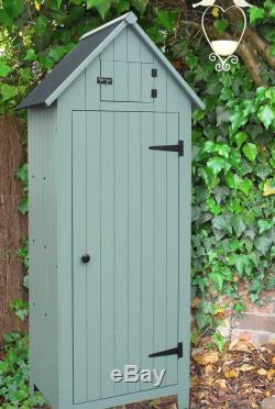 Sage Green Sentry Tool Shed Gardening Outdoor Tall Wooden Storage