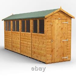 Shed Power Apex Garden Sheds Wooden Workshop Sizes 16x4 to 20x10