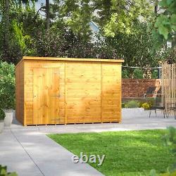 Shed Power Pent Garden Sheds Wooden Windowless Workshop Sizes 10x4 to 14x8