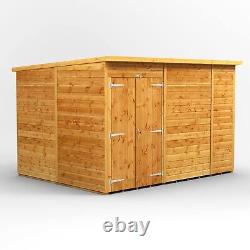 Shed Power Pent Garden Sheds Wooden Windowless Workshop Sizes 10x4 to 14x8