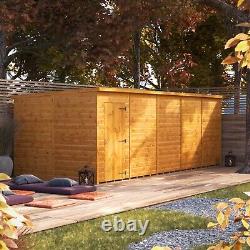 Shed Power Pent Garden Sheds Wooden Windowless Workshop Sizes 16x4 to 20x8